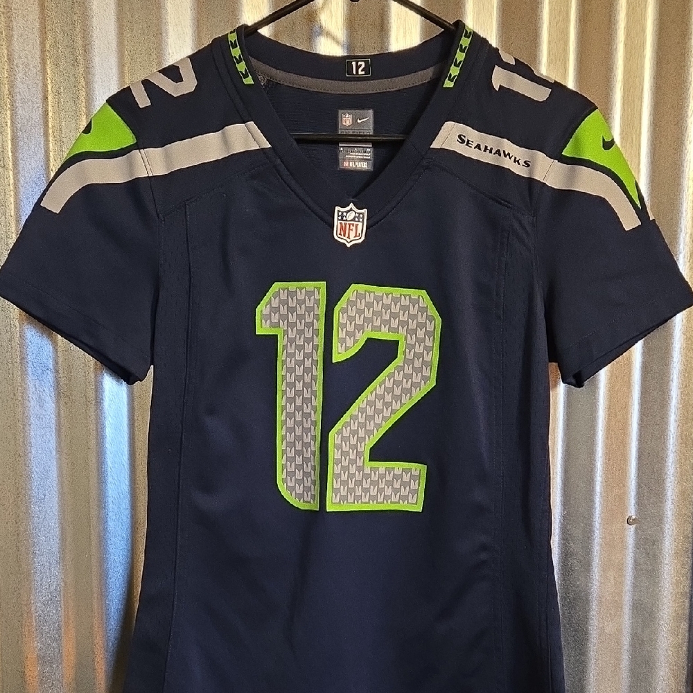 Nike Navy and Green Seahawks Jersey